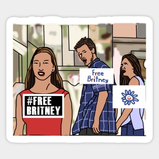 Distracted Boyfriend Meme Free Britney Mashup Sticker